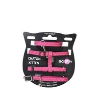 Kittenharnas met riem en halsband Safe Fuchsia